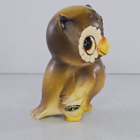 Vintage Josef Originals Owl Figurine Big Eyes Kitsch 4" Tall *FLAW* - Picture 3 of 9